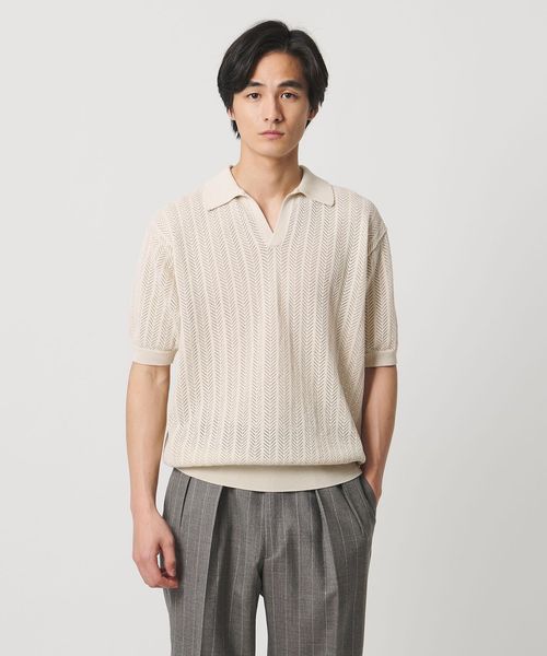 BATONER/【別注】＜BATONER ＞SUMMER SKIPPER POLOSHIRT /サマースキッパー ニットポロシャツ/ポロシャツ