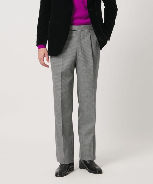 UNITED ARROWS/ハウンドトゥース サイドアジャスター １プリーツ スラックス/スラックス