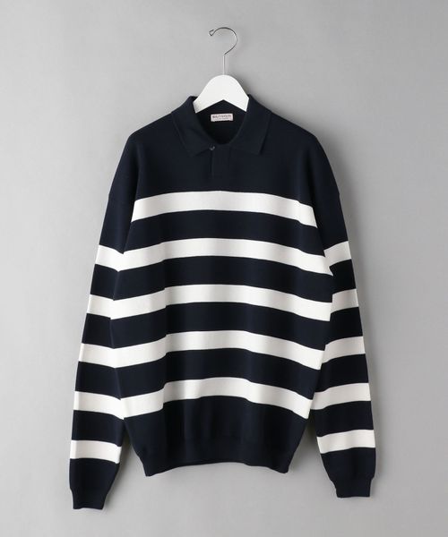 BY ミラノリブ ナバル スキッパー ニット ‐ウォッシャブル‐ 安い買付 ROKU 6 MILANO RIB SKIPPER KNIT ニット/セーター