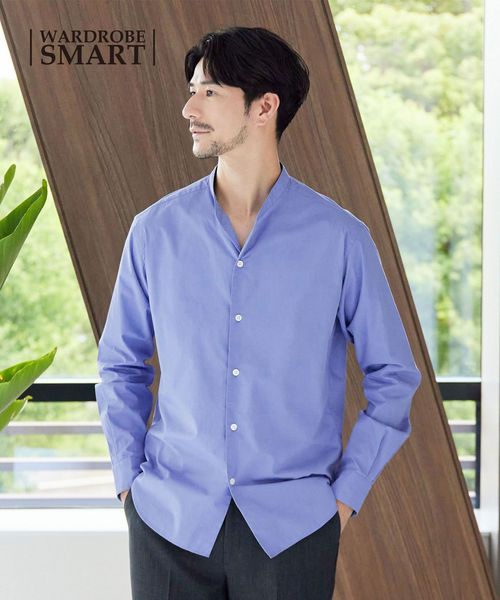 BEAUTY&YOUTH/【WEB限定 WARDROBE SMART】コットン バンドカラー スキッパー シャツ/シャツ / ブラウス