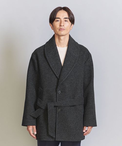H　BEAUTY&YOUTH ハーフコート H＞ウールカシミヤ ハーフステンカラーコート