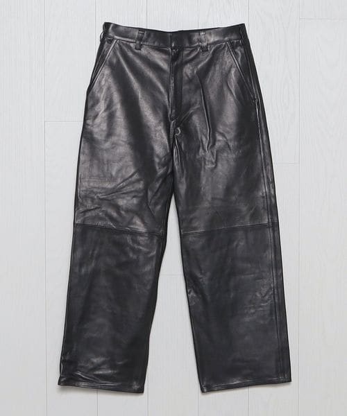 【新品】H BEAUTY&YOUTH シープレザーストレートパンツ L OVY Pants｜BOTTOMS｜エイチ ビューティー＆ユース（H BEAUTY&YOUTH