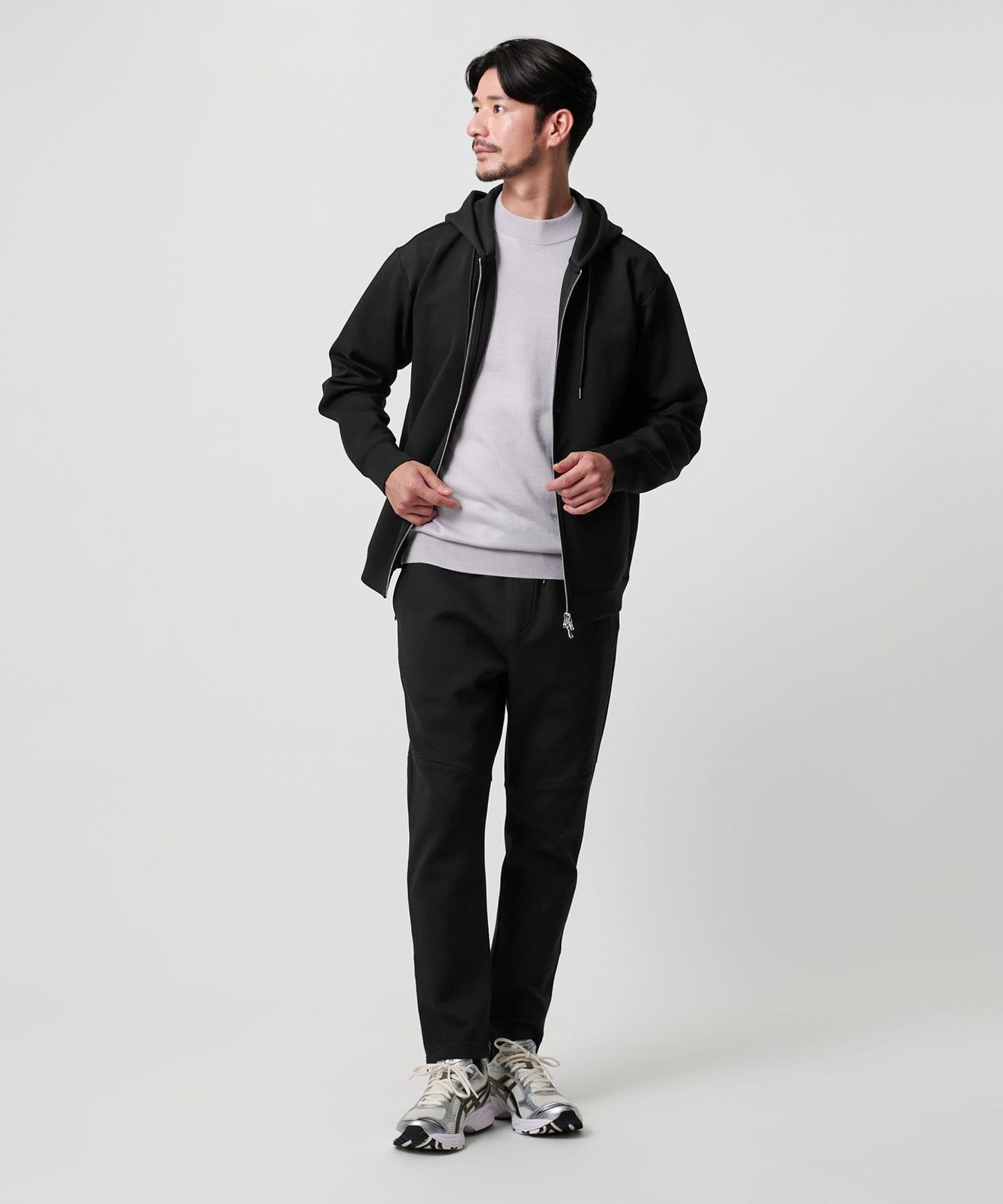 ロエフ　ユナイテッドアローズ パーカー WEB限定 WARDROBE SMART】ダブルニット ジップパーカー