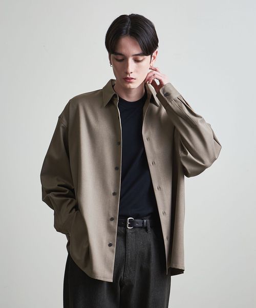 BEAUTY&YOUTH/メランジ ポリエステルツイル バルーンシャツ/シャツ / ブラウス