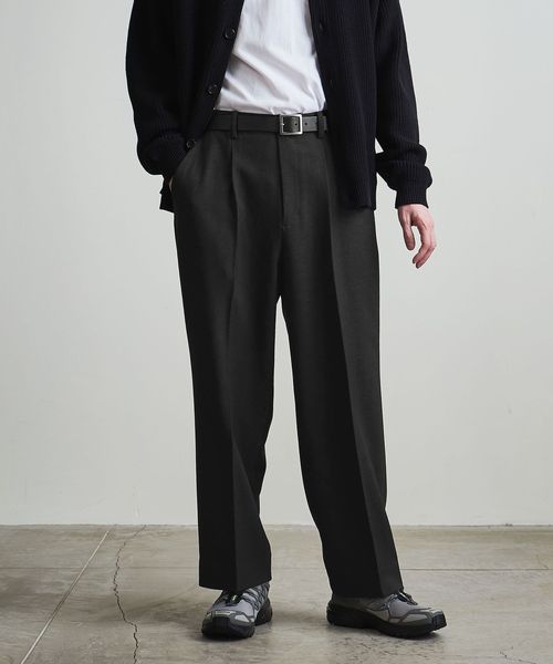 BEAUTY&YOUTH/ポリエステルサージ ワイドストレート スラックス/その他パンツ