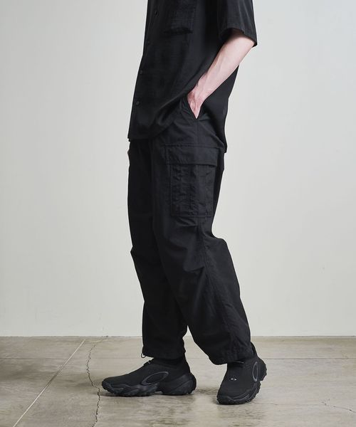 BEAUTY&YOUTH/ナイロン リップストップ ワイド カーゴパンツ/その他パンツ