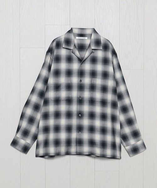SEVEN BY SEVEN＞OMBRE CHECK OPEN COLLAR SHIRTS/シャツ
