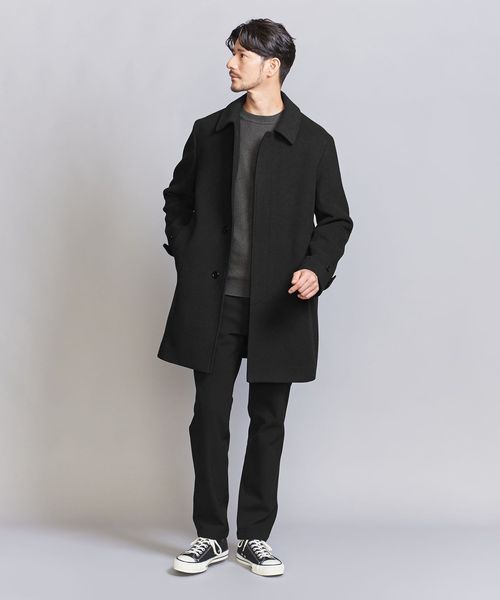 最終値下：BEAUTY&YOUTH ブラック ステンカラーコート ビューティー＆ユース ユナイテッドアローズのステンカラー