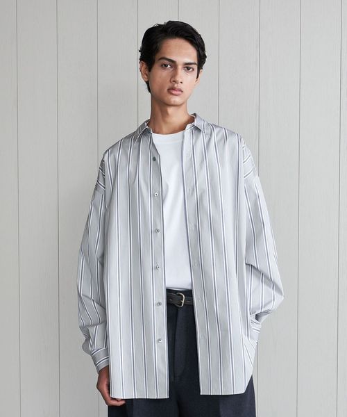 トップス noble NOBLE｜ストライプドロストオーバーシャツ | Rakuten Fashion