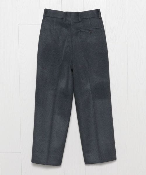 H BEAUTY&YOUTH定価4万23AWウールフラノスラックス H＞フラノビーバー ワイドテーパードスラックス