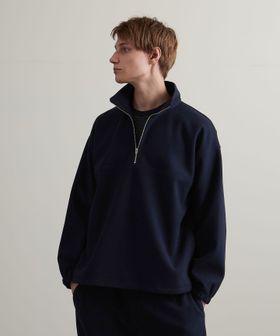 BEAUTY&YOUTH/スムース フリース ハーフジップ プルオーバー/Tシャツ / カットソー