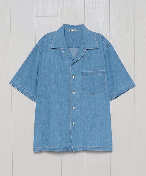 AURALEE> SELVEDGE SUPER LIGHT DENIM HALF SLEEVED SHIRT/Shirt
