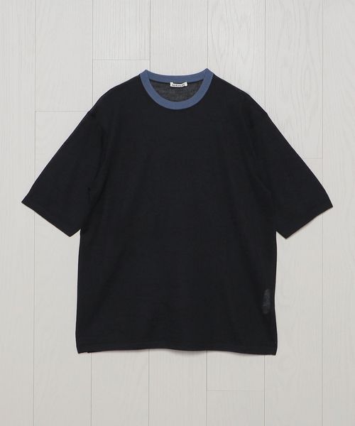 AURALEE＞HIGH GAUGE WOOL SILK KNIT T―SHIRT/ニット