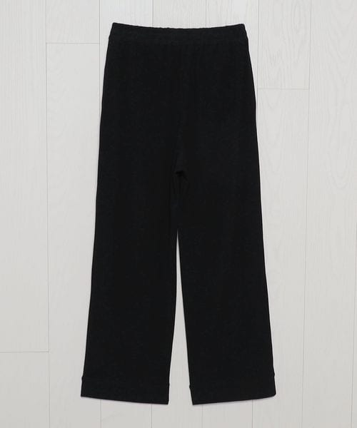 H＞ ウール ツイスト カルゼ ワイド テーパード パンツ