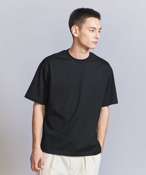 BEAUTY&YOUTH ギザコットン スーパーブ ポロシャツ ネイビー ギザコットン SUPERB クルーネック Tシャツ