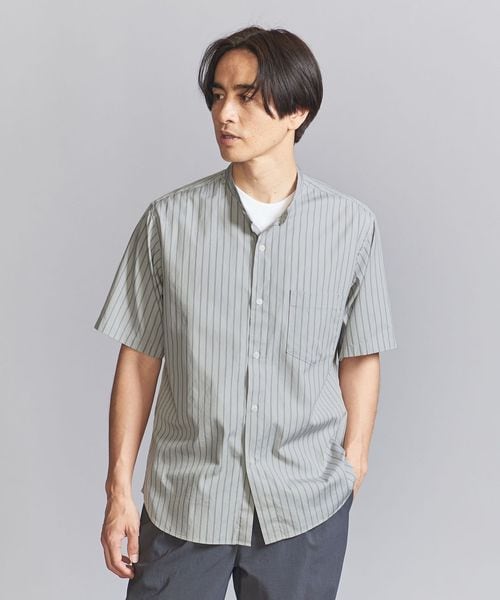 UNITED ARROWS バンドカラー ストライプ ロング シャツ 1200024S1964_l1_a022.jpg