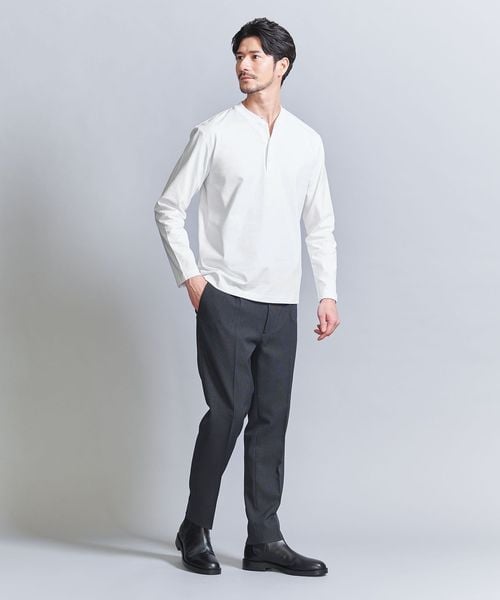 【関税込み】We11done グリーン コットン ヘンリーネック Goodwear グッドウェア 2W7-5512 USAコットン L/S ヘンリー