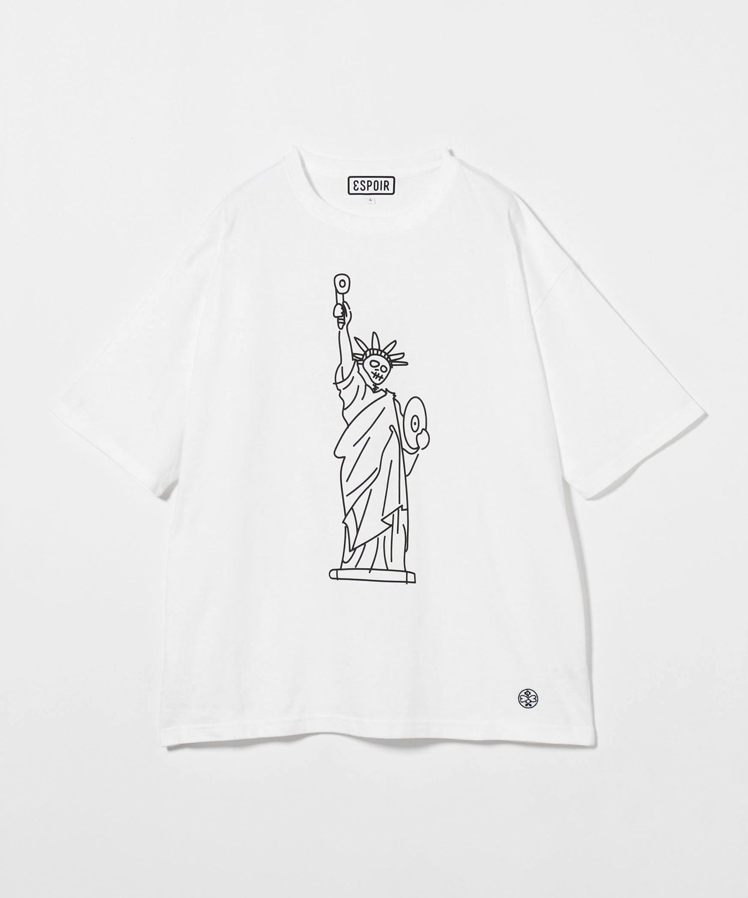 archive CavariA スカル バタフライ 英字プリント Tシャツ ESPOIR＞Skull リバティ Tシャツ