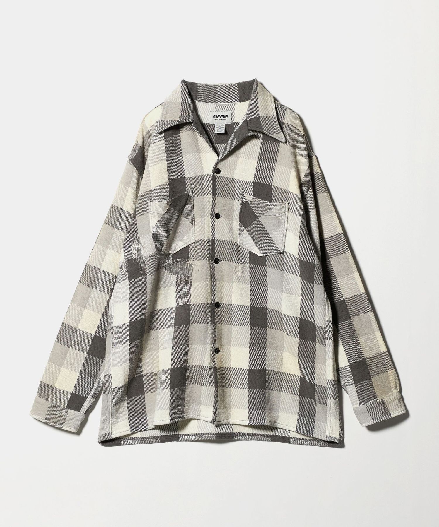 BOWWOW＞DAMAGED AND STAINED FLANNEL SHIRT/シャツ