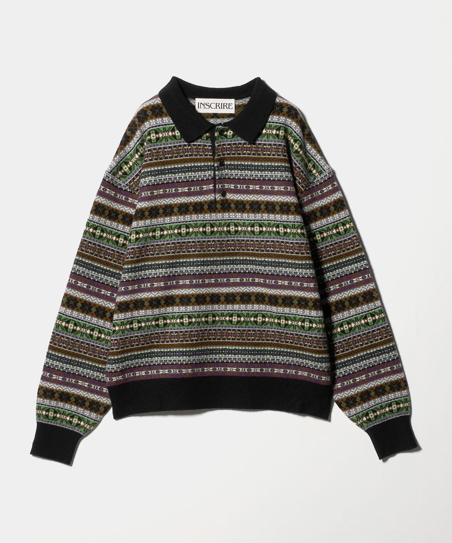 INSCRIRE＞FAIRISLE POLO COLLAR KNIT/ニット