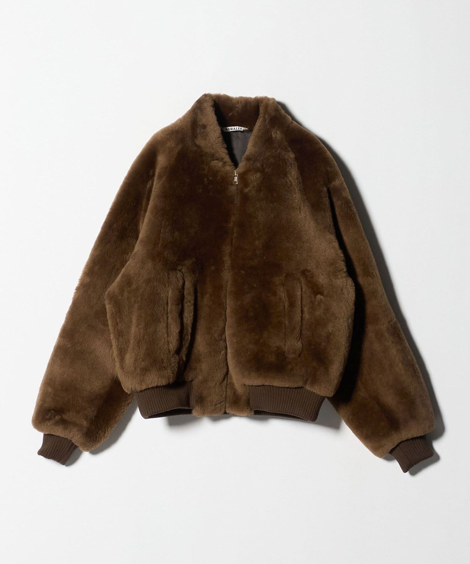 AURALEE＞STRAIGHT MOUTON FUR ZIP BLOUSON/ブルゾン