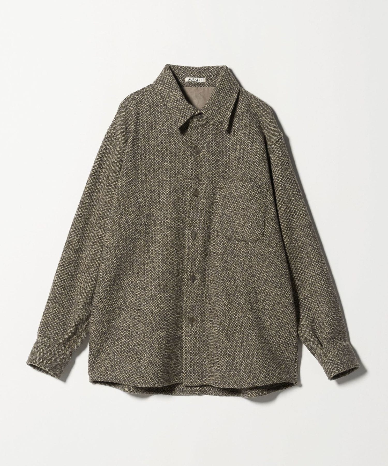 AURALEE （オーラリー）ホームスパンツイード シャツブルゾン アイボリー AURALEE / オーラリー | HOMESPUN TWEED SHIRT BLOUSON