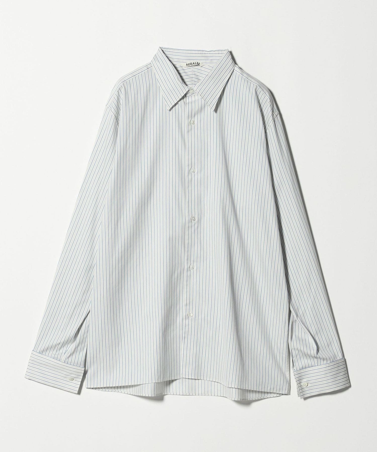 AURALEE 25AW COTTON SILK STRIPE SHIRT 3 Auralee: Men's Cotton Silk