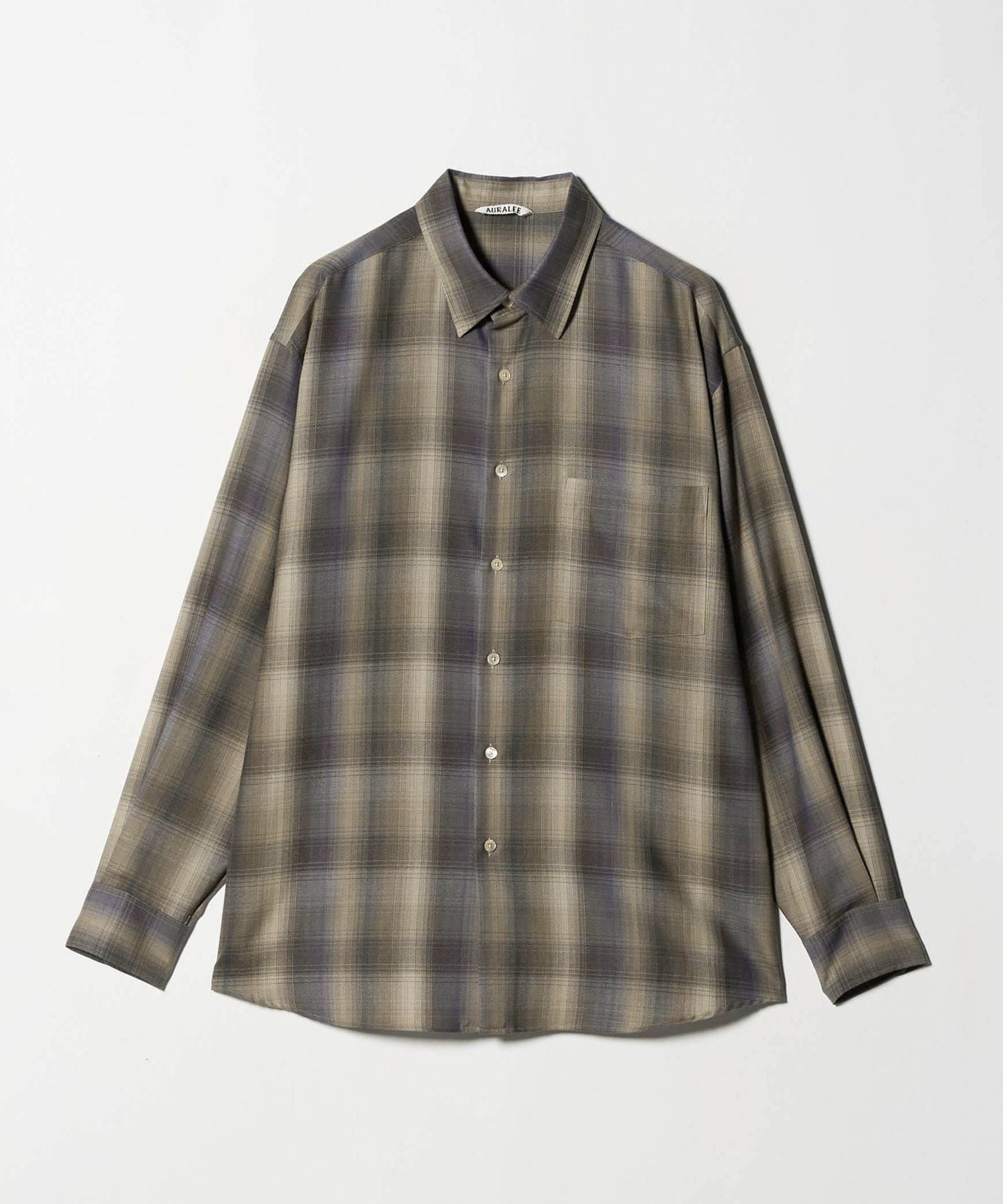 AURALEE＞LIGHT WOOL CHECK SHIRT /シャツ