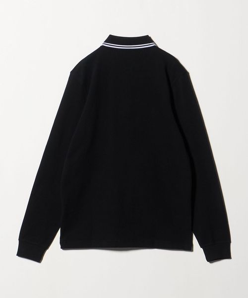 【新品未使用】FRED PERRY リブ ロングスリーブ ポロシャツ ブラック FRED PERRY＞ツインティップ ロングスリーブ ポロシャツ