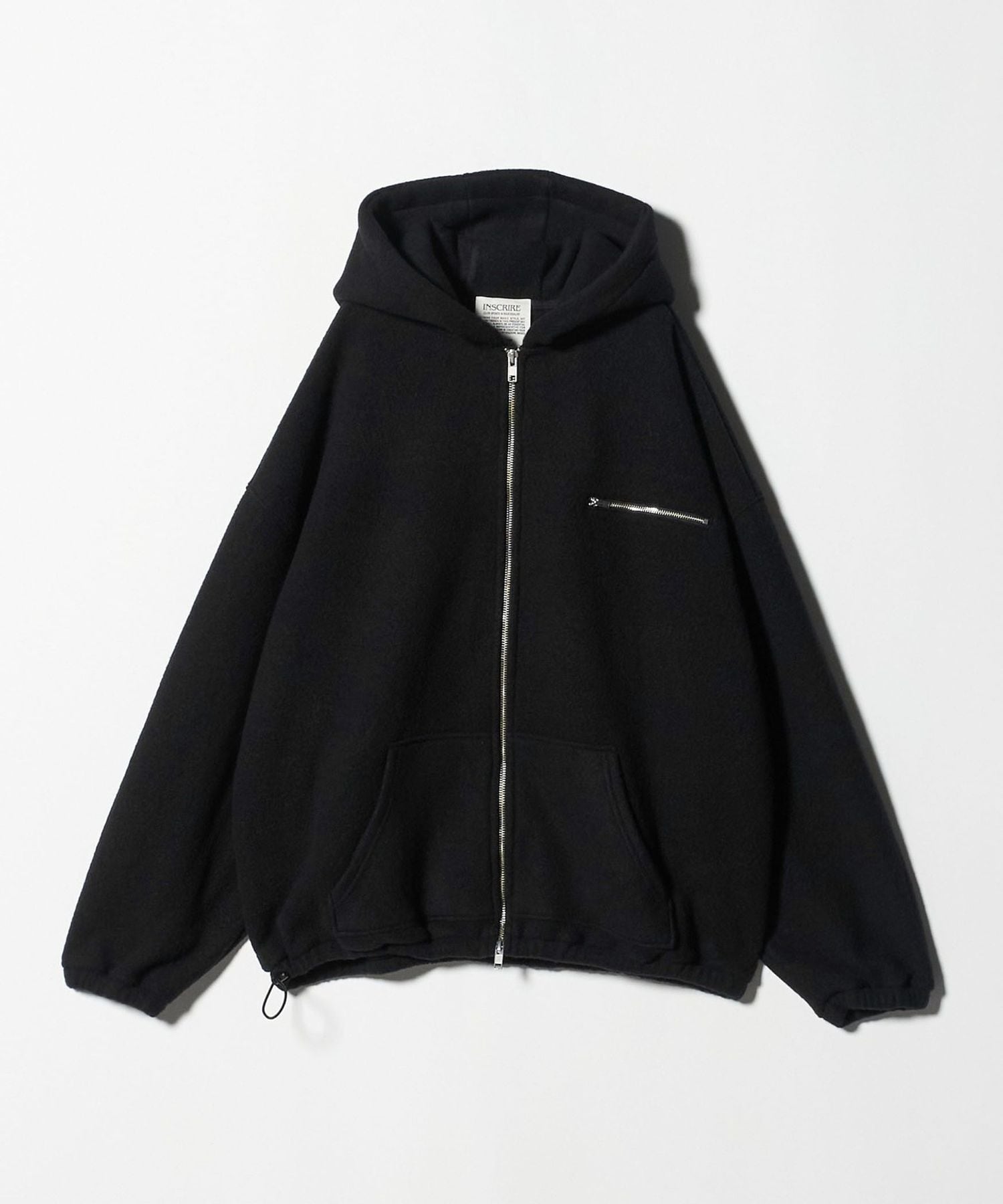 最終価格 INSCRIRE フリース フーディー S ブラック ウール パーカー 最終価格 INSCRIRE フリース フーディー S ブラック ウール