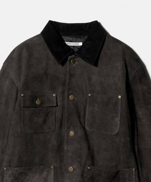 SEVEN BY SEVEN＞LEATHER MICHIGAN CHORE COAT/カバーオール
