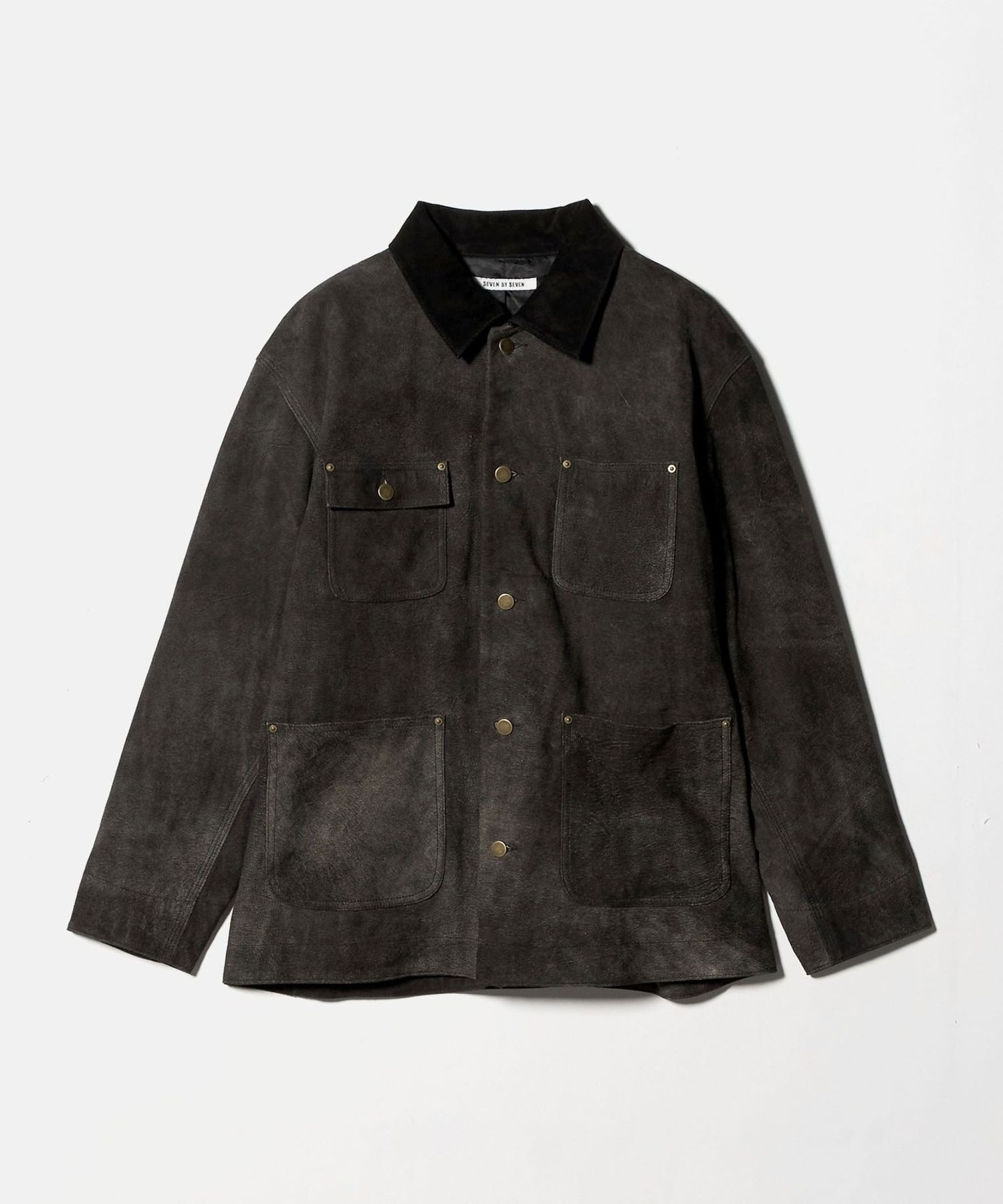 SEVEN BY SEVEN＞LEATHER MICHIGAN CHORE COAT/カバーオール