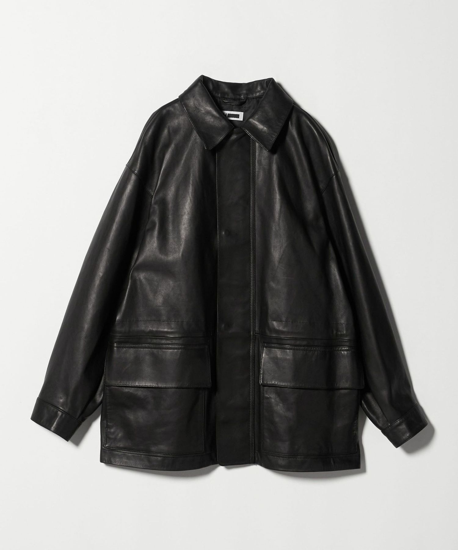 H BEAUTY&YOUTH ウールカシミヤ メルトンピーコート Sサイズ　黒 H＞ウールカシミヤ メルトンカバーオール