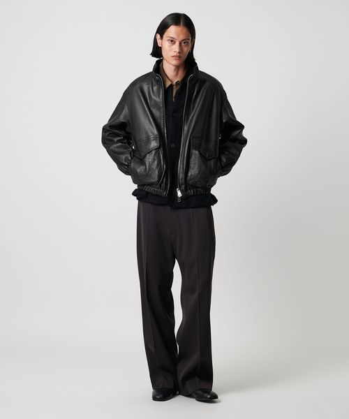h beauty&youth シープレザージャケット　S H＞シープレザー トラックジャケット