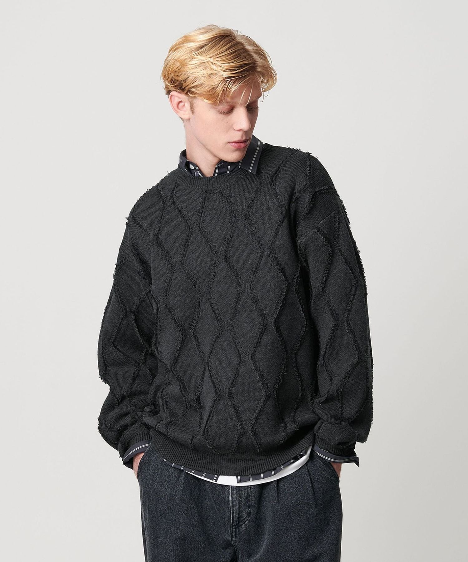 A.F ARTEFACT 21AW バックナンバリング刺繍クルーネックニット 2025年最新】a.f artefact ニットの人気アイテム - メルカリ