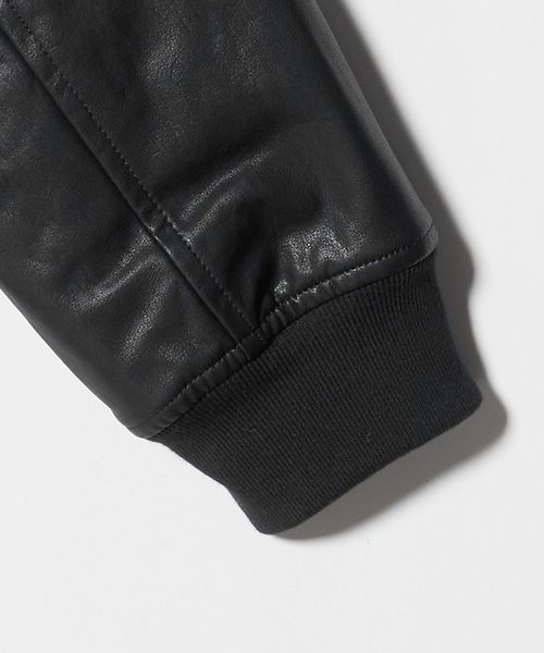 WEB限定 WARDROBE SMART】グレーメルトン レザーライク スタジャン