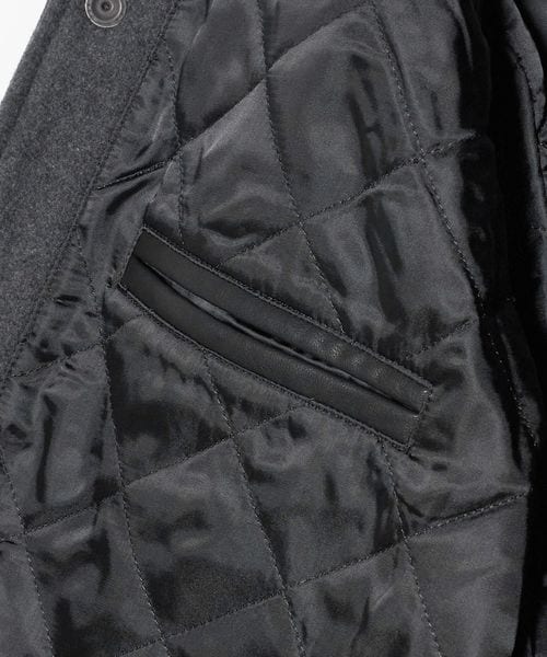 WEB限定 WARDROBE SMART】グレーメルトン レザーライク スタジャン