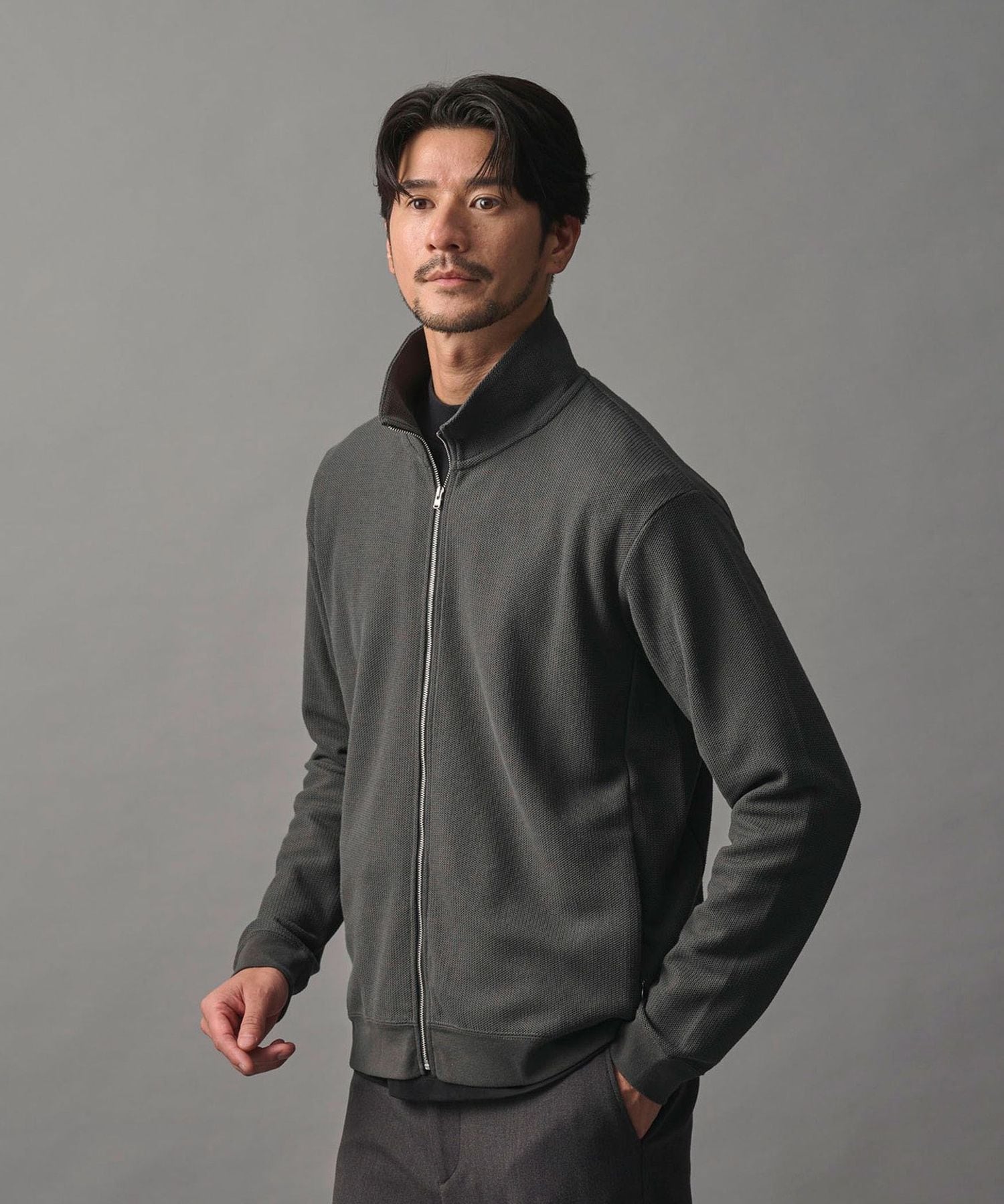 【Ｌ】UNITED ARROWS WEB限定WARDROBE SMARTグレー WEB限定 WARDROBE SMART】ウールライク シャツ