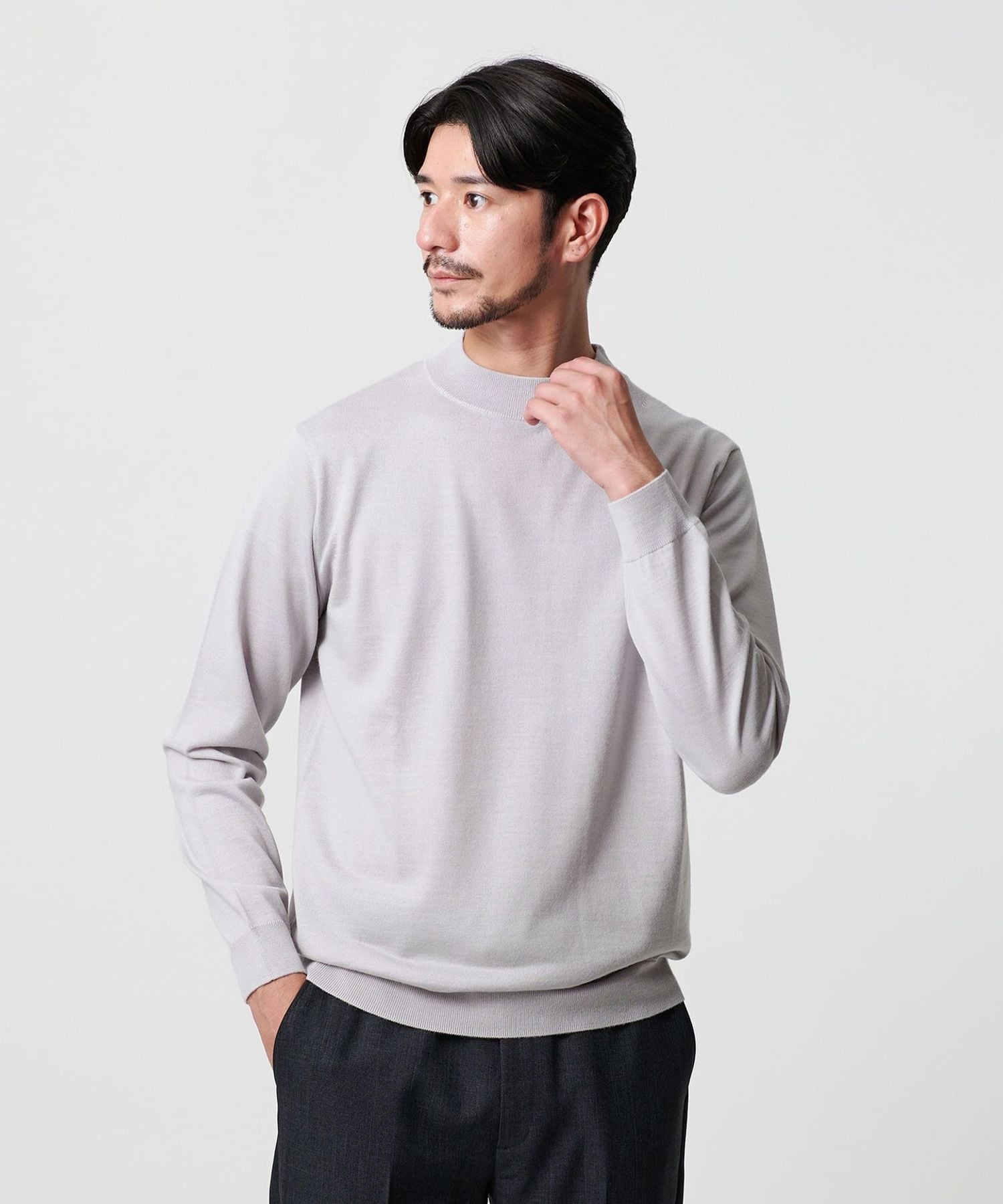【Ｌ】UNITED ARROWS WEB限定WARDROBE SMARTグレー WEB限定 WARDROBE SMART】ウールライク シャツ