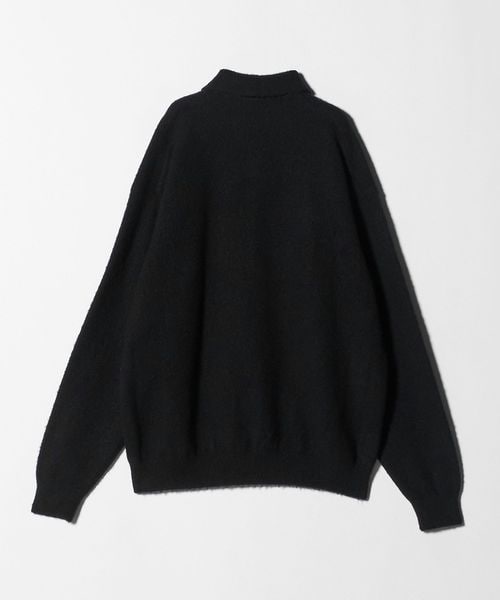 H BEAUTY&YOUTH ＜H＞ギマコットン ポロカラーニット H＞ナッピングウール 4B ポロカラーニット