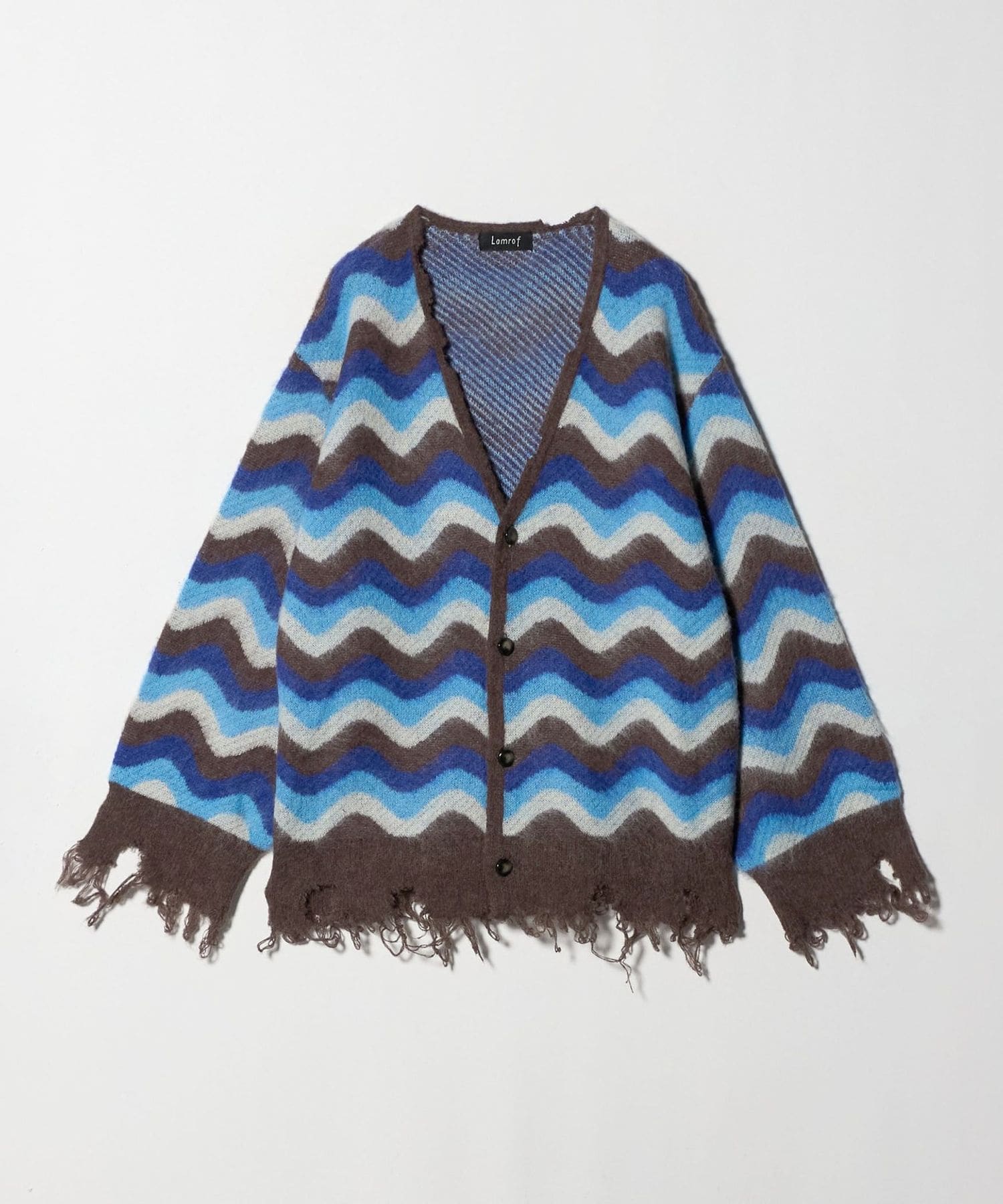 【kz】Lamrof Wave Mohair Stall Lamrof＞WAVE CARDIGAN/カーディガン