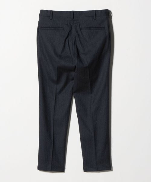 【UNITED ARROWS】美品 ノーカラーパンツ ストレッチ ウォッシャブル ストレッチ サキソニー ノープリーツ スリムパンツ セットアップ対応