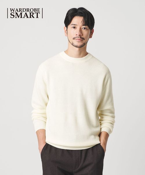 BEAUTY&YOUTH/【WEB限定 WARDROBE SMART】マシーンウォッシャブル ウールミックス アゼ クルーネック/ニット / セーター