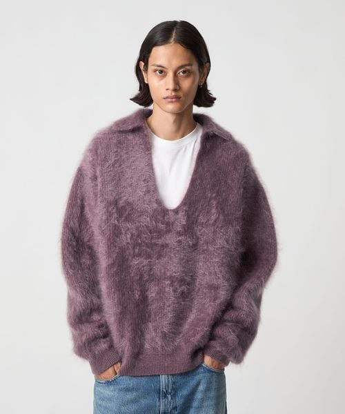 H BEAUTY&YOUTH/＜H＞カシミヤファー アゼ スキッパー ニット/ニット / セーター