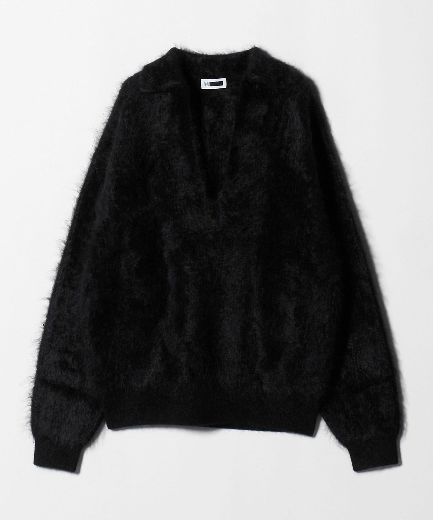 H＞カシミヤファー アゼ スキッパー ニット