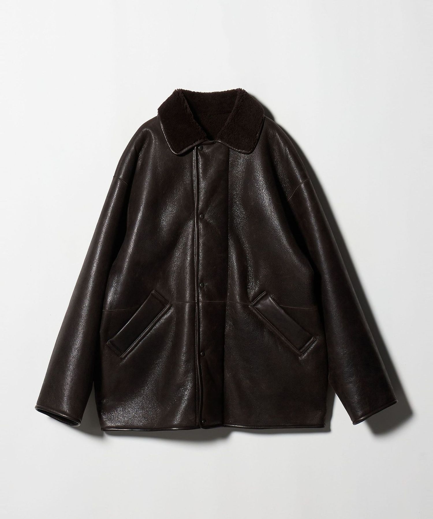 シェラックのクラックムートンジャケット H＞クラック ムートン コート