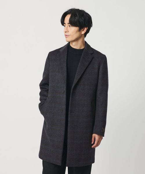 BEAUTY&YOUTH/120 メルトン チェック チェスターコート/チェスターコート