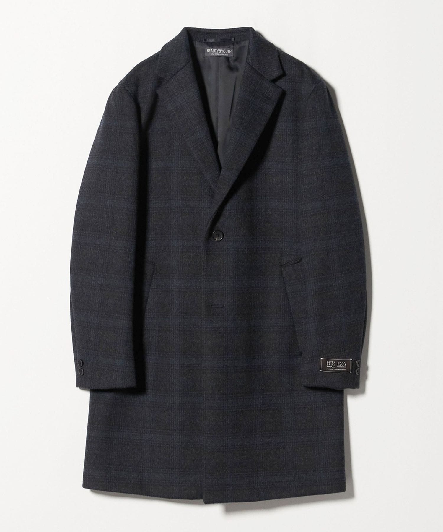 120 メルトン チェック チェスターコート