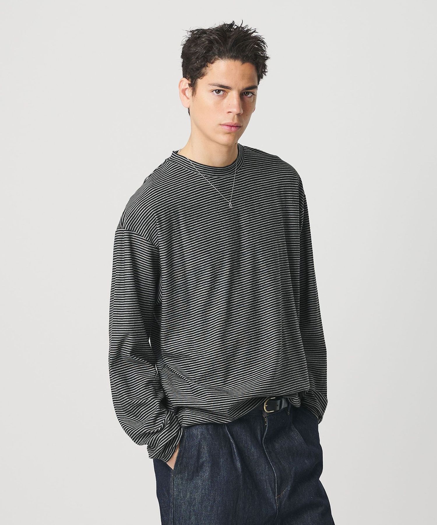 koti BEAUTY&YOUTH＞ウールブレンド ボーダー ロングスリーブT