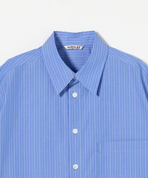 AURALEE (オーラリー) Stripe Half Sleeve Shirt AURALEE＞ STRIPE HALF SLEEVED SHIRT/ハーフスリーブ